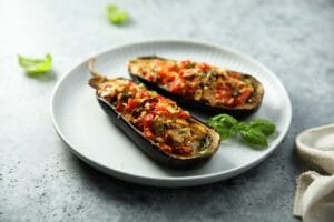 Stuffed,Roasted,Eggplant,With,Tomato