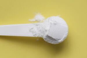 White,Creatine,Powder,,Used,As,A,Pre-workout,Supplement,For,Gym